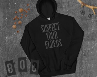 Black on Black Unisex Hoodie | Gothic Nu goth All Black Everything Emo clothing Soft grunge Murdered out | Suspect Your Elders