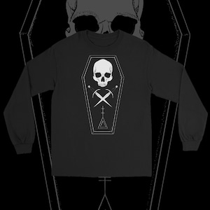 Goth Long Sleeve T-Shirt | Occult Nu goth Pastel goth Tumblr aesthetic Dark Esoteric Line art Tattoo | Coffin Club