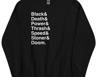 Heavy Metal Sweatshirt | Minimal Goth | Black metal Death metal Power metal Thrash metal Speed metal Stoner metal Doom metal