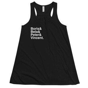 Classic Horror Racerback Tank Top Shirt | Minimal Goth clothing Pastel goth Minimal aesthetic Universal Monsters | Boris Bela Peter Vincent