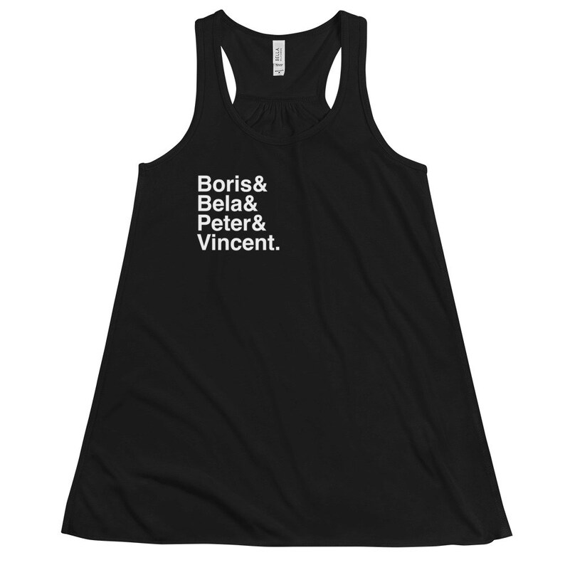Classic Horror Racerback Tank Top Shirt | Minimal Goth clothing Pastel goth Minimal aesthetic Universal Monsters | Boris Bela Peter Vincent