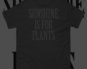 Nu Goth Black Tee: Soft Cotton Shirt (Unisex, Short Sleeve) | Sunshine Is For Plants