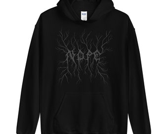 Black on Black Hoodie Hooded sweatshirt | Gothic Nu goth All Black Everything Black Metal clothing Soft grunge Murdered out | Nope