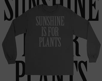 Long Sleeve Tee: Soft Grunge Black Style (Classic Fit XS-5XL) | Sunshine Is For Plants