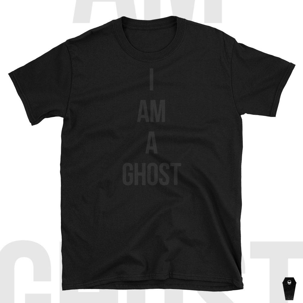 Discover Black on black Short-Sleeve T Shirt | Gothic Nu goth All Black Everything Emo clothing Soft grunge Murdered out | I Am A Ghost