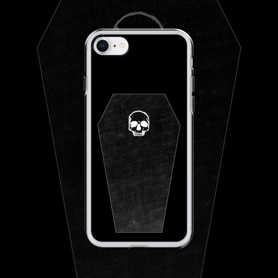 Pastel Goth Skull iPhone Case: Soft Grunge Design | Coffin Logo