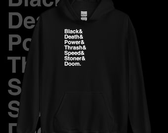 Heavy Metal Hoodie: Black Minimal Style, Unisex S-5XL | The Metal
