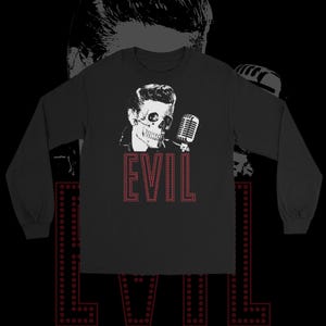Long Sleeve Psychobilly Shirt: Nu Goth Rockabilly - Skull Art | Skullvis