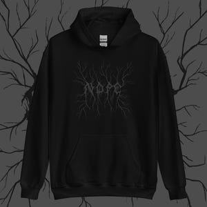 All Black Hoodie: Nu Goth and Gothic Style (Soft, Cozy Fit) | Nope image 1