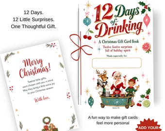 12 Days of Christmas: Drinking Edition Printable Gift Card Book for Adults