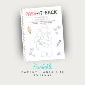 Diario para madres e hijas de 9 a 12 años / Diario imprimible compartido para mamá y niña preadolescente / Ideas divertidas / Regalo para mamá e hijos / De ida y vuelta