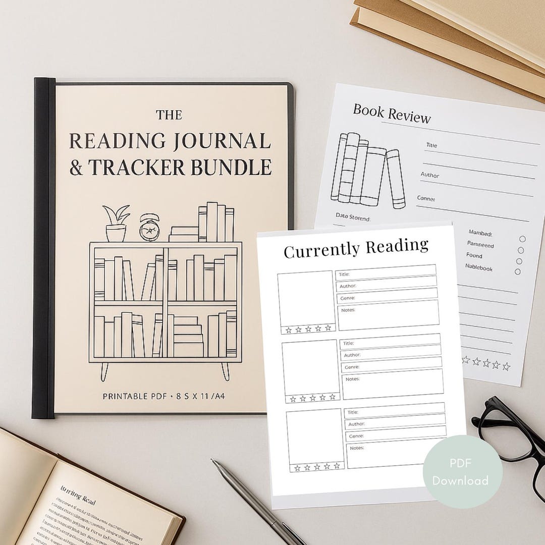 Reading Tracker Bundle: Book Challenge, Reading Log, Printable (PDF) - Etsy