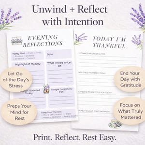 Bedtime Reflection Sheets: Printable Pages for Evening Mindfulness (PDF Download)
