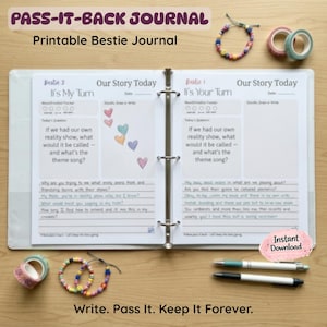 Tween Friends Pass Back Journal, Guided Prompts (PDF Download)