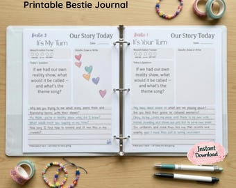 Diario de intercambio de amistades preadolescentes, con indicaciones guiadas (descarga en PDF)