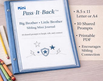 Afdrukbaar Big Brother Little Brother-dagboek – activiteit voor broers en zussen voor kinderen – pdf-download voor jongens van 6-12 jaar – geef het door