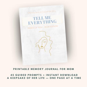 Guided Memory Journal for Mom: Printable Life Story Keepsake (PDF)