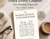 Reading Journal Tracker Bundle | 50-Book Challenge, Log, Reviews (PDF Download)