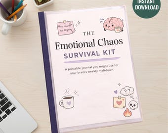 Emotional Chaos Survival Kit en tracker – afdrukbaar zelfzorgdagboek (pdf-download)