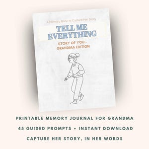 Grandma Memory Book: Tell Me Everything Journal (Digital Download)