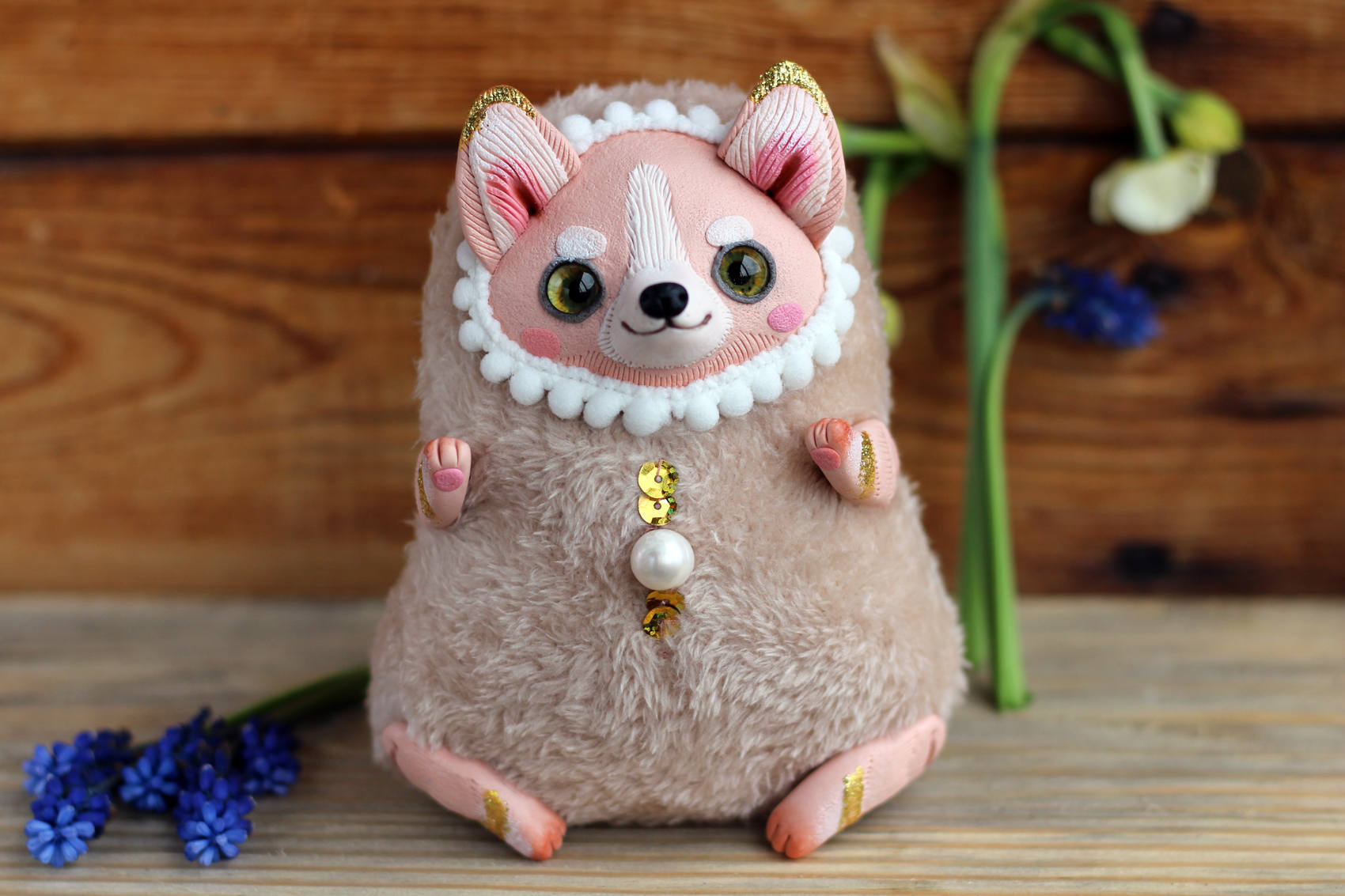 dog doll ooak art dog toy figurine dog Etsy