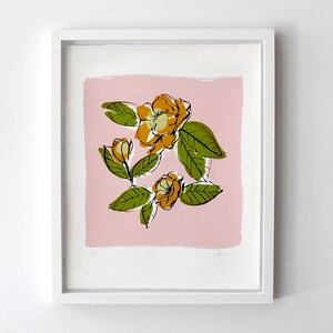 Magnolia Print Pink limited edition screen print image 1