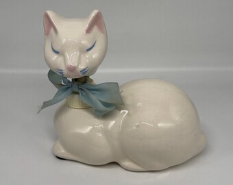 Dispenser di sapone a forma di gatto in ceramica, modello vintage 1984 di Steven Rhoades.