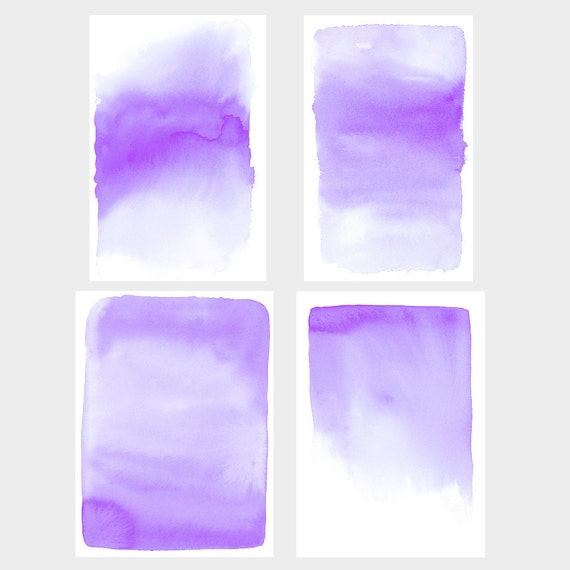Violet Purple Ombre Watercolor Backgrounds Commercial Use Etsy