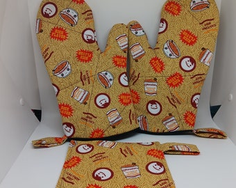 Ramen cup noodle oven mitt set - FREE SHIPPING