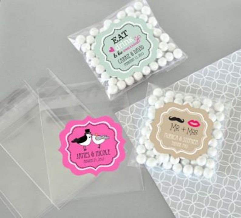 Home Furniture Diy 24 Pink Monkey Personalized Clear Candy Bags