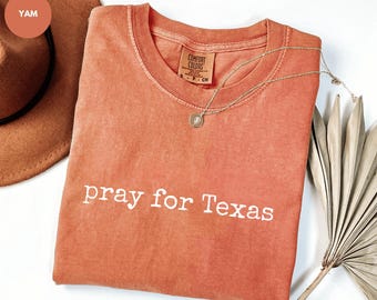 Komfortfarben beten für Texas-T-Shirt, Flood Relief Tee