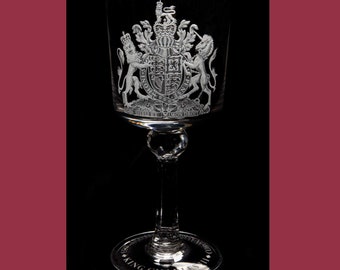 Cáliz de cristal de coronación del rey Carlos III, Grabado en vidrio, Solo se hizo uno