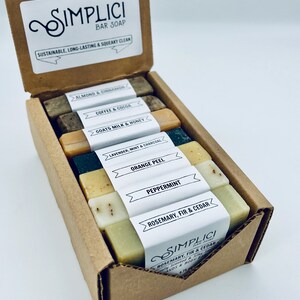 Bulk Natural Bar Soap Variety Box. 7 Bars. Handmade with Pure Essential Oils & Botanicals