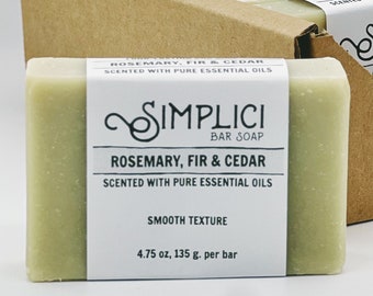 Rosemary Fir CedarBar Soap: Naturally Scented with Essential Oils, Palm Free