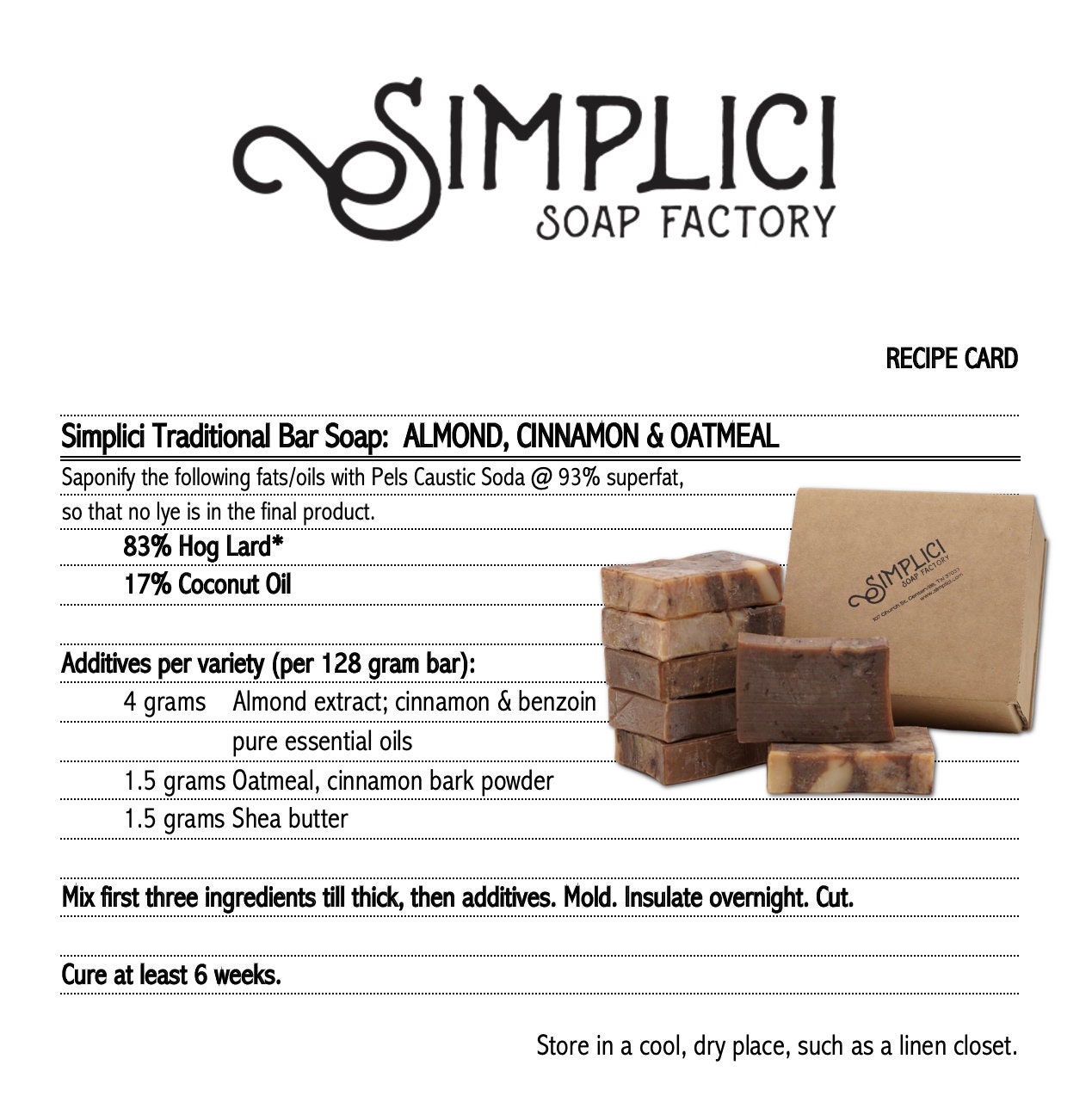 Cinnamon Oatmeal Soap (natural, exfoliating) — RainDance Soaps
