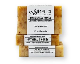 Oatmeal Honey Bar Soap: Natural Exfoliating Bar for Sensitive Skin