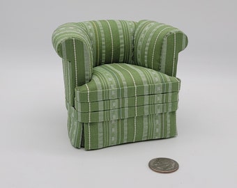 1/12 Scale Dollhouse Miniature Armchair- Green