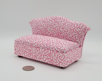 1/12 Scale Dollhouse Miniature Sofa- Pink Print