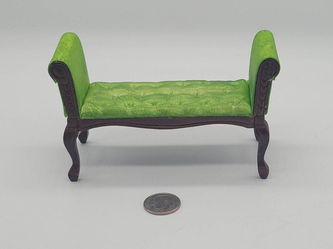 1/12 Scale Dollhouse Miniature Modern Chaise/settee Lime Etsy