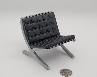 1/12 Scale Dollhouse Miniature Modern Chair- Black