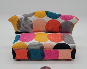 1/12 Scale Dollhouse Miniature Sofa- Polka Dots