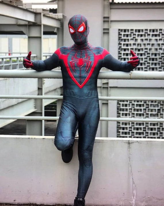 Kids Miles Morales Costume Spiderman Cosplay Combinaison 100/110