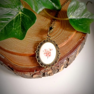 Vintage necklace, flowers Bohemian necklace,boho necklace,Victorian flowers necklace,clay Cameo flower necklace,vintage jewerly,handmade