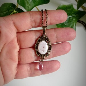 Flower cameo necklace, Vintage polymer clay necklace,boho necklace,Victorian flowers necklace,clay bohemian flower necklace,vintage,handmade