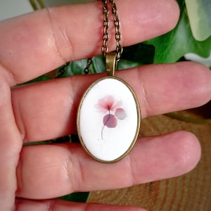 Flower cameo necklace, Vintage polymer clay necklace,boho necklace,Victorian flowers necklace,clay bohemian flower necklace,vintage,handmade