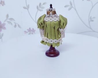 1:12 scale, dollhouse, miniature dressForm, Elegant Display Piece, handmade miniatures, 1/12 clothing