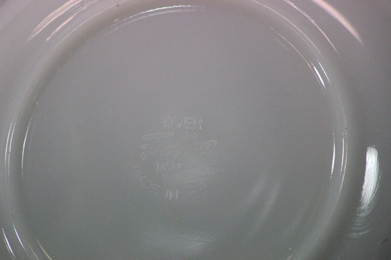 Vintage Fire King Ware Milk Galss Serving Bowl with Gold Trim