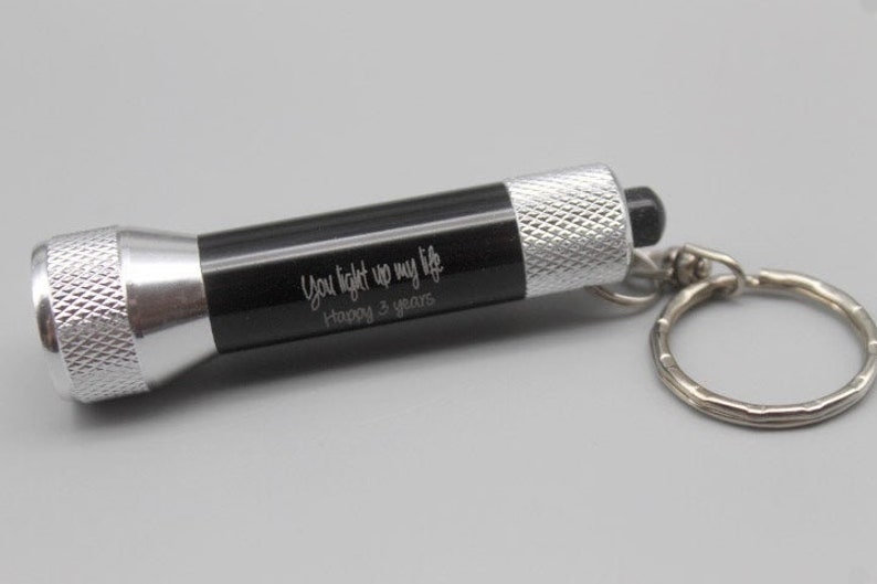 Anniversary gift Laser engraved flashlight/keychain dad | Etsy