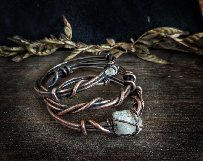 Quartz & Copper Stacking Bangles