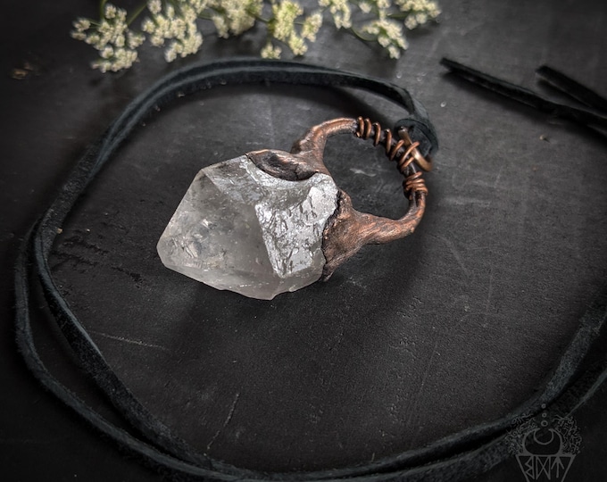 Clear Quartz Electroformed Necklace